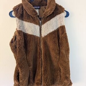 Patagonia Brown and Cream Fleece Vest